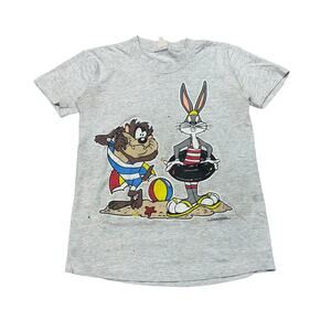 Vintage 90s Sun Sportswear Bugs Tazmanian Devil Beach Shirt Size XS
